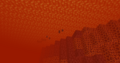 Under Lava vision improved by the Netherite Diving Gear. The underside of Lava falls and Striders can be seen.